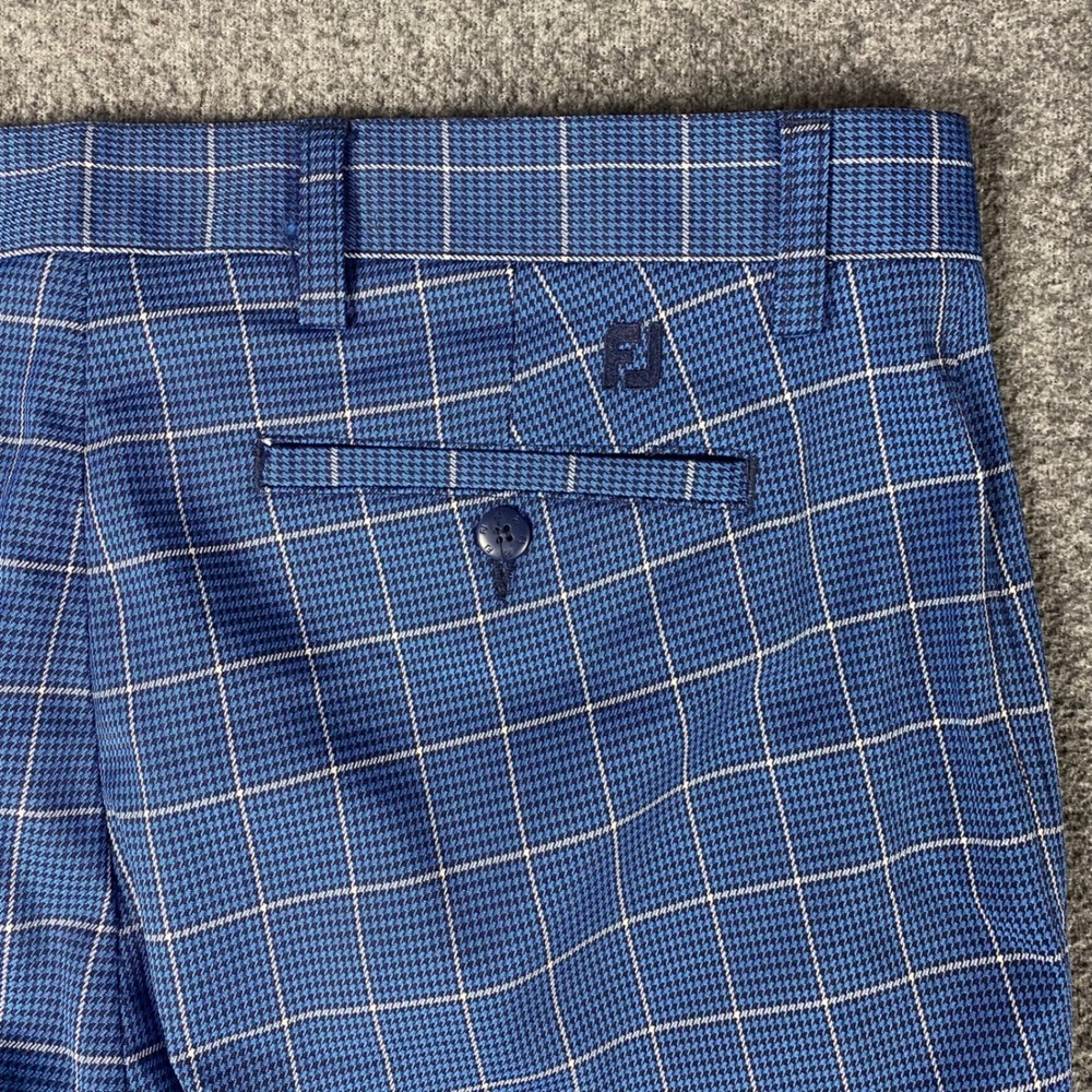 FootJoy Mens Golf Shorts Plaid Performance Stretch 36 Blue Athletic Summer Wear - Picture 8 of 12